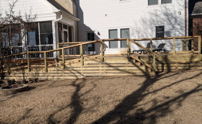 custom deck build by aarons handyman services