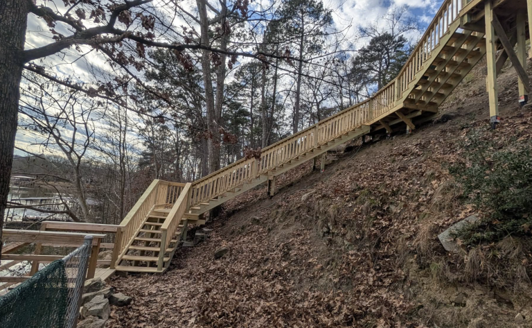 Lakeside Dock Stairs by Aaron's Handyman Services in Hot Springs, AR