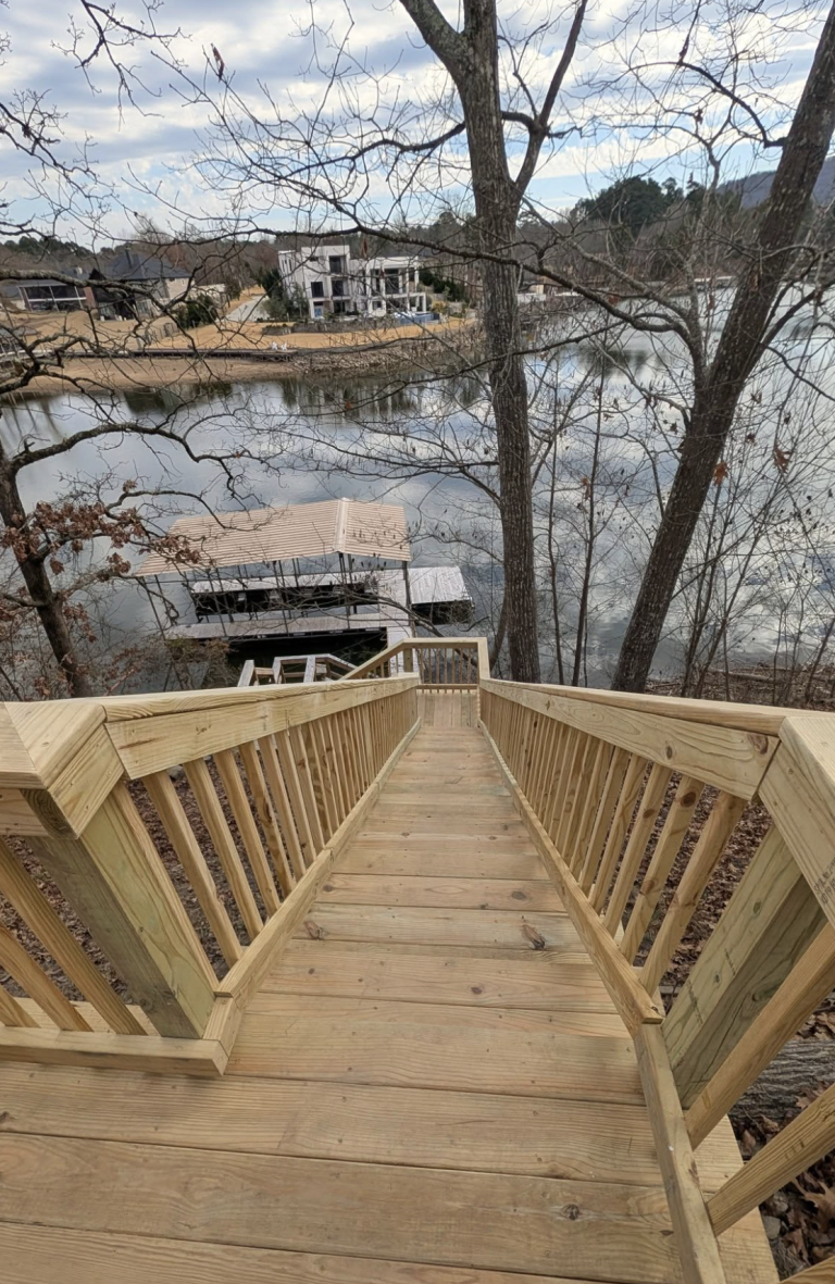 Lakeside Dock Stairs by Aaron's Handyman Services in Hot Springs, AR