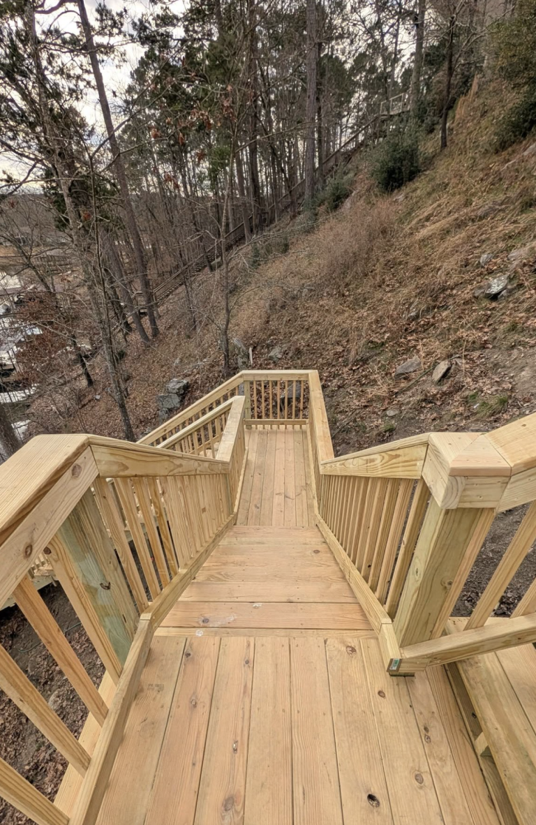 Lakeside Dock Stairs by Aaron's Handyman Services in Hot Springs, AR