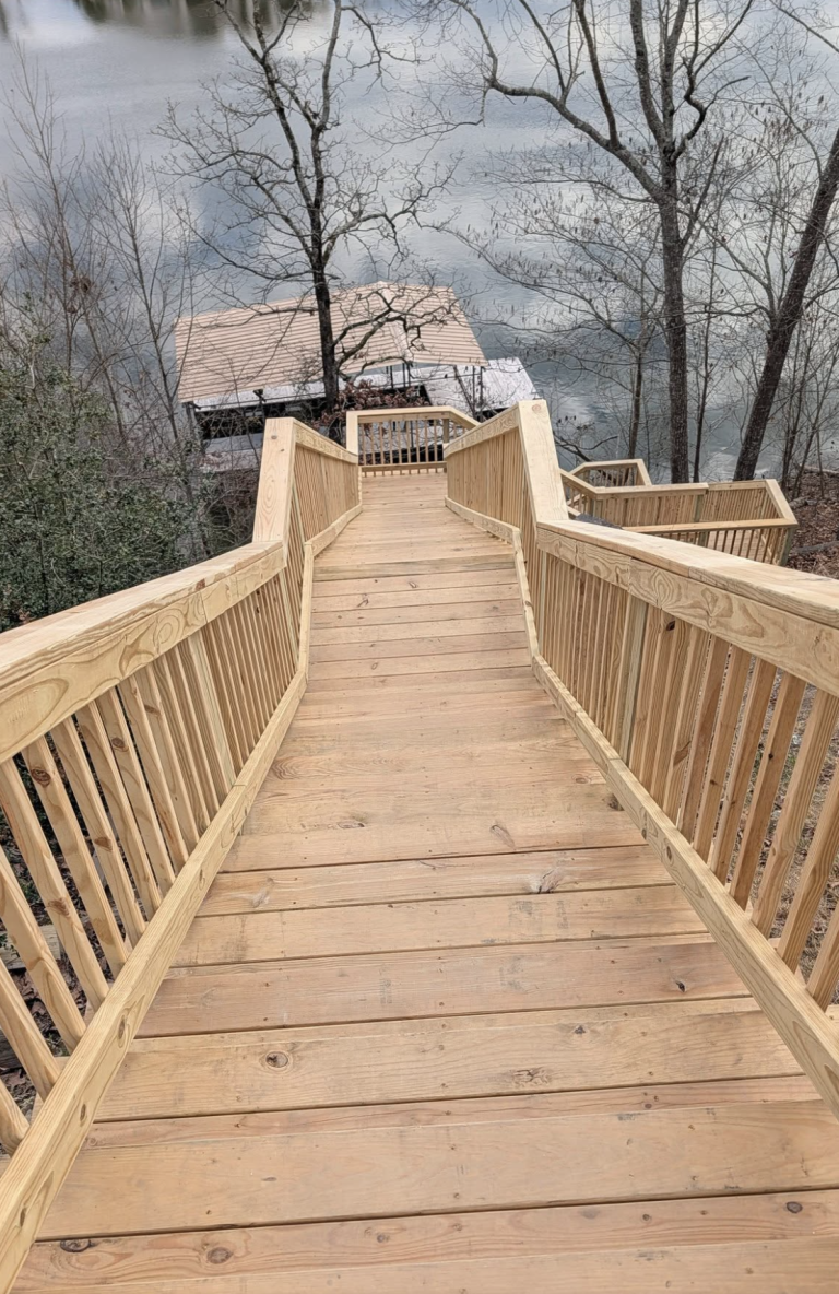 Lakeside Dock Stairs by Aaron's Handyman Services in Hot Springs, AR