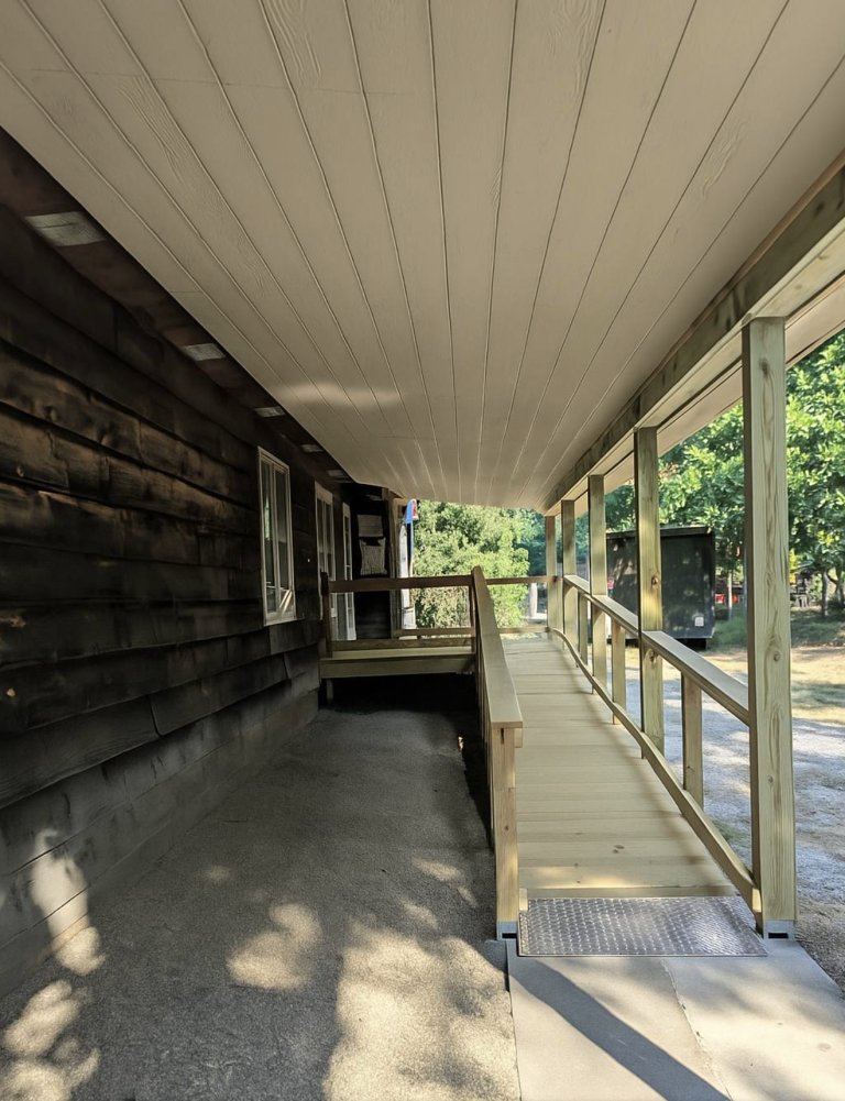 Handicap ramp porch by Aaron's Handyman Services in Hot Springs, AR