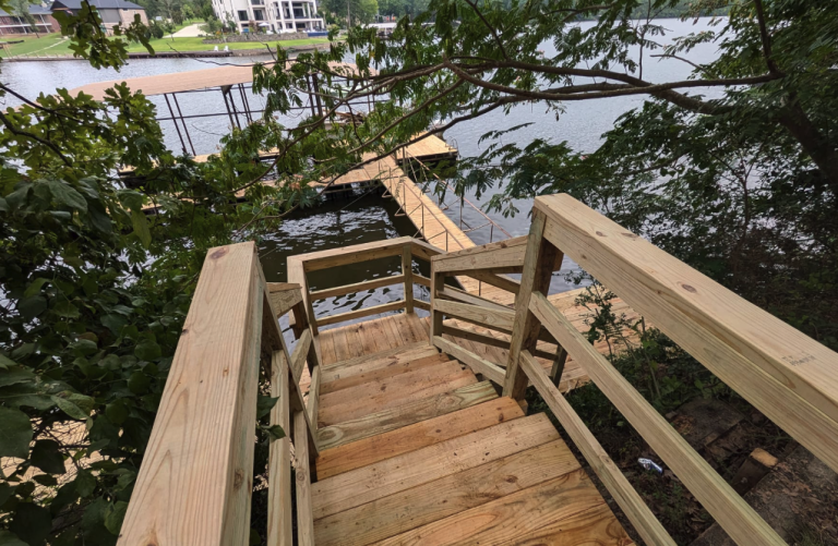 Lakeside Dock Stairs by Aaron's Handyman Services in Hot Springs, AR