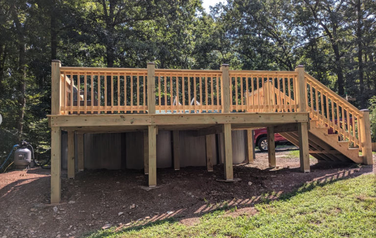 custom pool deck build by aarons handyman services