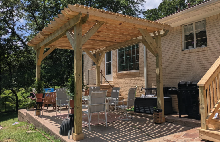 Custom back yard Pergola build by Aaron's Handyman Services in Hot Springs, AR