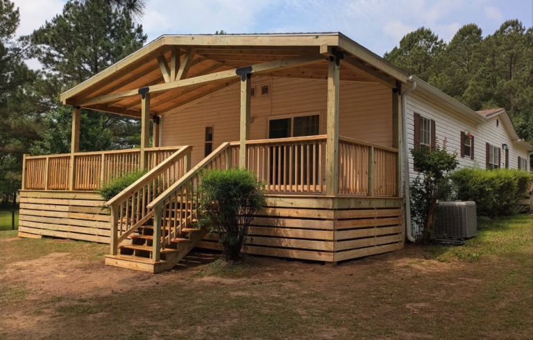custom deck build by aarons handyman services