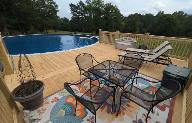 custom pool deck construction by Aaron's Handyman Services in Hot Springs, AR
